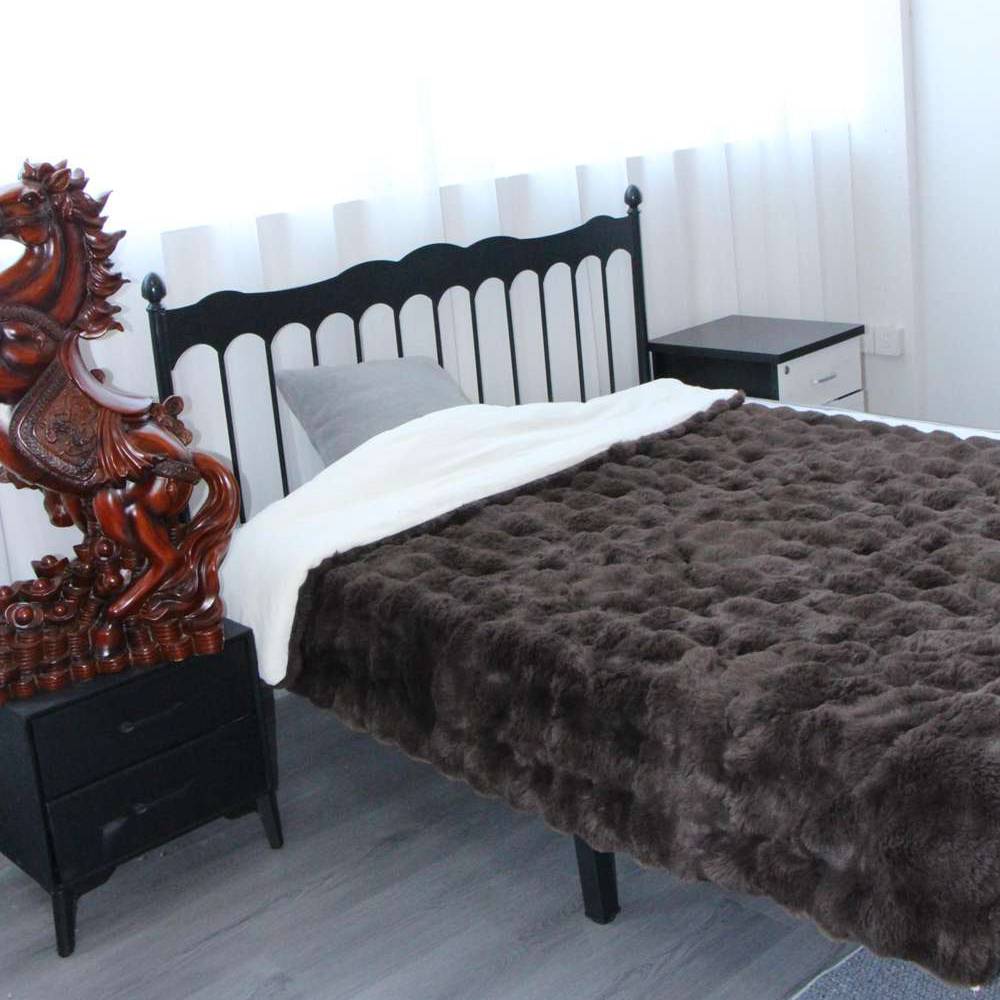 Quilt Faux Rabbit Fur Warm Winter Duvet — Extra-Thick Single & Double Sizes